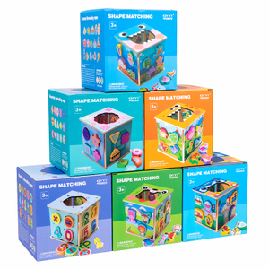 Bambini che imparano il giocattolo educativo giocattolo per animali In età prescolare ausili didattici quadrati 2-In-1 In legno <span class=keywords><strong>Puzzle</strong></span> Box blocchi di corda abbinamento oceano - Product Image 6