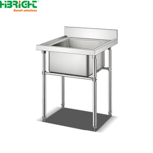 Équipement de cuisine Highbright : Évier double en acier inoxydable avec plateforme intermédiaire pour le lavage - Product Image 2