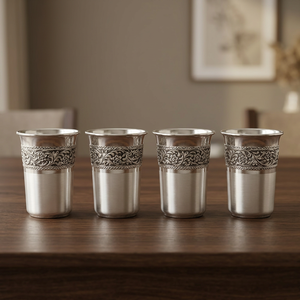 Verre en acier inoxydable à motif floral, design classique, pour les fêtes, adultes - Product Image 1