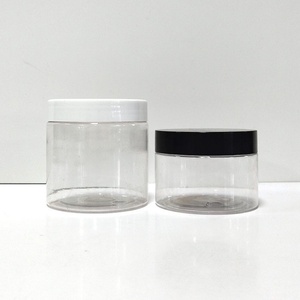 Stock 1oz-12oz White Lid PET Transparent <b>Plastic</b> Cream <b>Jars</b> with Custom Logo for Skin Care - Product Image 5