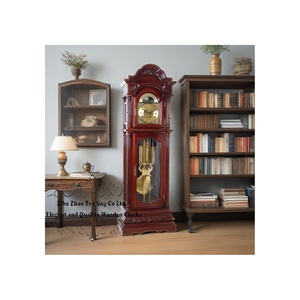 Orologio Meccanico <span class=keywords><strong>Hermle</strong></span> con <span class=keywords><strong>Pendolo</strong></span> Dorato, Specchi Decorativi sul Retro, Quadrante Lucido, Cassa in Legno Massiccio e Fasce Decorative - Product Image 4