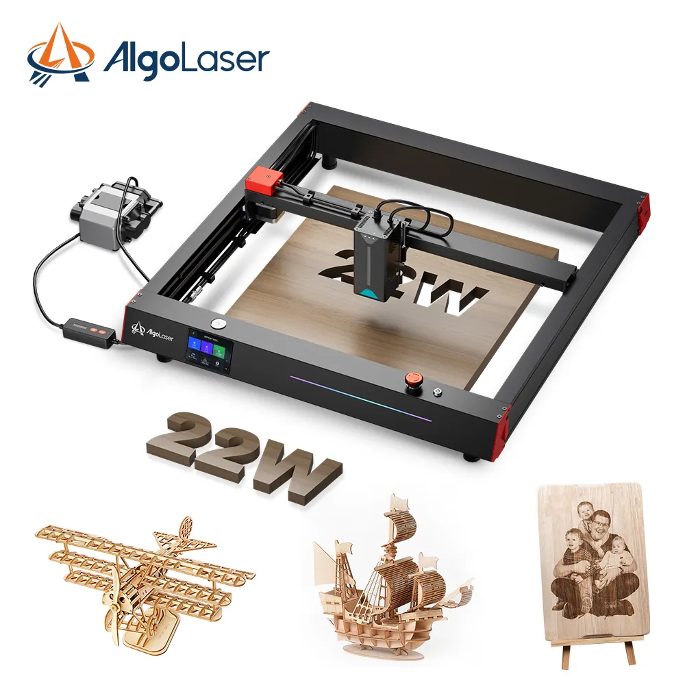 Algolaser CE ROHS FCC 승인 대형 사이즈 400*400mm 레이저 절단기 DIY 레이저 조각 기계 크래프트 목재 가죽