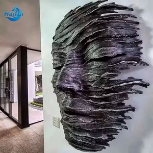 Grande sculpture murale 3D abstraite moderne en <span class=keywords><strong>bronze</strong></span>, visage humain, paysage, art métallique en <span class=keywords><strong>bronze</strong></span> coulé pour jardin - Product Image 1