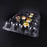 Boîte d'emballage transparente en plastique PET pour 24 cupcakes, pâtisseries, muffins, gâteaux, conteneur jetable transparent en blister