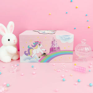 Boîte à musique en papier écologique à manivelle personnalisée avec chanson, boîte de rangement pour bijoux pour enfants, cadeau <span class=keywords><strong>d</strong></span>'anniversaire pour filles - Product Image 5