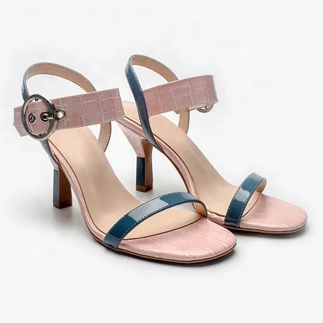 Summer 2021 Fashion Trendy Slingback High heeled Female Shoes Buckle Ladies Ankle Strap Women's Sandals