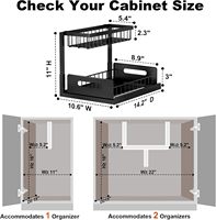 Étagère de rangement sous évier en métal, double couche, multifonctionnelle, pour cuisine et salle de bain