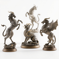 Nouveau! Statue en résine Chiméra de qualité supérieure - Figurine de créature mythique faite à la main pour collectionneurs, sculpture en polyrésine de haute qualité