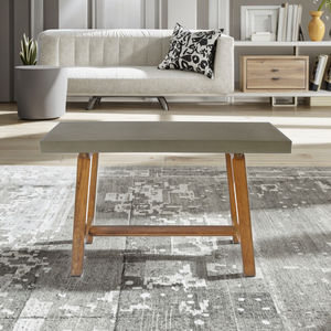 Vietnam personalizado moderno hogar comedor sala de estar muebles sofá entrada consola mesa con hormigón superior patas de Acacia - Product Image 3