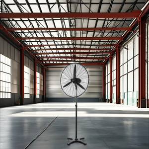 Ventilateur sur pied de 30 pouces à base croisée avec 3 pales en aluminium, pour refroidissement industriel, voiture, maison, garage, hôtel, options de boîtier en plastique - Product Image 6