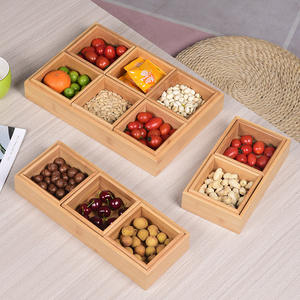 Plato de bambú al por mayor de gran capacidad para frutas secas, plato japonés para verduras, plato de nueve compartimentos para restaurante de hot pot. - Product Image 2