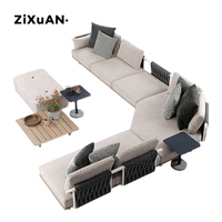 Ensembles de jardin, canapé moderne pour patio, canapé d'extérieur pour hôtel, canapé lounge en rotin, banc de jardin, chaise de luxe italienne pour piscine et jardin