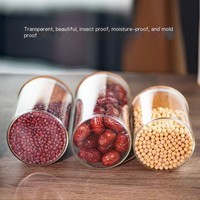 Récipient hermétique pour le stockage des grains de café, en verre borosilicate de haute qualité, pour la cuisine, de forme cylindrique, idéal pour le stockage des pâtes et des aliments.