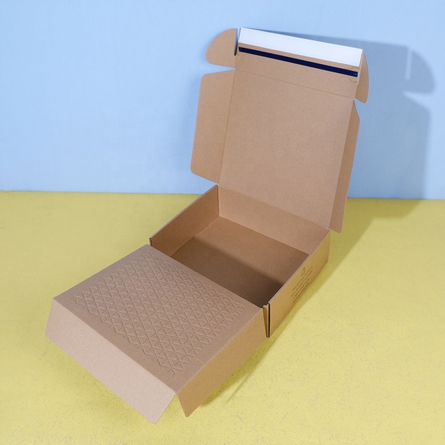 Box Printing Custom Shipping Mailer Kraft Corrugated Cardboard Tear Zipper Hexpand Box Packaging with Honeycomb Insert