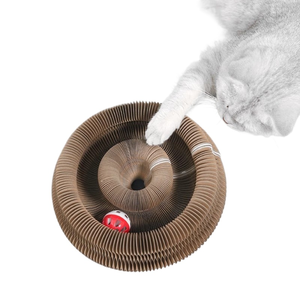 Juguete rascador para gatos con campana para autoentretenimiento y alivio del aburrimiento, poste rascador para cama, para afilar garras, <span class=keywords><strong>Corru</strong></span> - Product Image 1