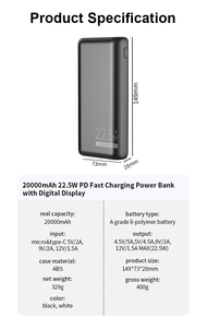 Portable High Capacity 20000mAh Power Bank for Outdoor Camping Hiking Non-slip Fast Charger Bright Dual <b>LED</b> <b>Light</b> USB - Product Image 5