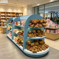 Kommerzielle Mehrstöckige Gebogene Insel-LED-Beleuchtungs-Vitrine für Plüsch-Stofftier-Ausstellung