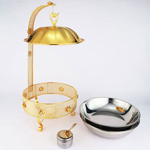 OULU OL-F9206 Calentador de Comida de Lujo de Acero Inoxidable con Diseño de Encaje Dorado, 6L/8L, <span class=keywords><strong>para</strong></span> Hoteles y Restaurantes - Product Image 3