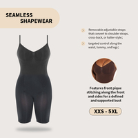 S-SHAPER Fajas Colombianas Seamless Thong Sheer Sculptwear Shapewear Body Shaping Backless Bodysuit for Women