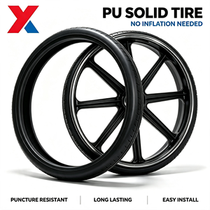 Rueda Sólida de <span class=keywords><strong>Espuma</strong></span> de PU, Neumático <span class=keywords><strong>Antipinchazos</strong></span> No Inflable para Silla de Ruedas, Scooter de Movilidad, Bicicleta, Pieza de Repuesto - Product Image 3