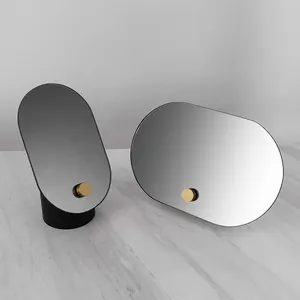 현대 현관 책상 디스플레이 랙 미니멀리스트 틀 기하학적 유리 회색 장식 거울