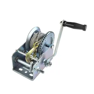 Chinese manufacture 2500lbs Heavy duty manual hand winch mini small winch with cable