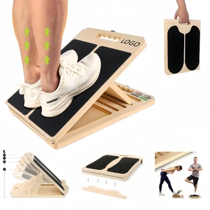 Wood Slant Board Balance Board Set Resistance Bands Adjustable Calf Stretcher Portable Home Gym Exercise Legs Rehab Fitness - Product Image 1