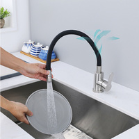 Robinet de cuisine moderne en acier inoxydable 304 à 2 fonctions, à un seul trou, à montage sur plan, pour usage hôtelier, rotation à 360 degrés