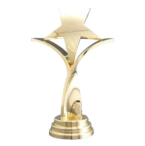 Trophy Cup Gold Silver Bronze Plated Metal Large Big Souvenir Sports Trophy Cup Factory Custom Wholesale star Metal Trophies