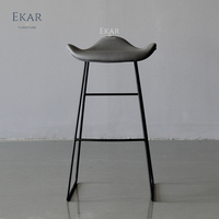 Tabouret de Bar en velours moderne en cuir pour petit-déjeuner