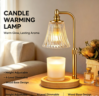 Lampe chauffe-bougie électrique dorée avec minuterie et variateur d'intensité, cadeau pour femme, pour faire fondre la cire