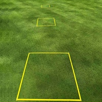 SwingPerfect Ensemble d'anneaux de cible de golf ambidextres en caoutchouc pour putting et chipping, 3 cadres carrés, aide à l'entraînement de contrôle de distance 50/70/90 cm