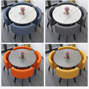 Factory Wholesale Restaurant Furniture Set Metal Dining <strong>Table</strong> and Chairs Coffee Shop Combination Furniture <strong>Table</strong> and Chairs - Product Image 4
