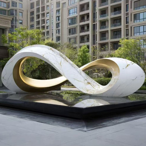 Escultura de Acero Inoxidable, Arte Abstracto Contemporáneo para Exteriores, Ideal para Propiedades, Parques e Instalaciones Comerciales, Metal Duradero - Product Image 2