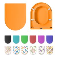 Ensemble de couvercles de toilettes en forme de D/U personnalisés pour le marché britannique, vente en gros, avec bouton unique, déverrouillage rapide, fermeture douce, en plastique PP