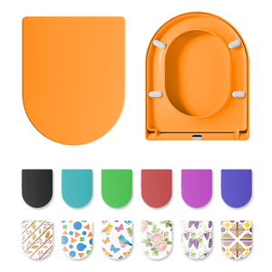 Ensemble de couvercles de toilettes en forme de D de style européen, couleurs personnalisées, pour la vente en gros au Royaume-Uni, avec bouton unique, déverrouillage rapide, fermeture douce, en plastique PP - Product Image 6