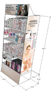 制造商流行设计环保瓦楞纸货架地板展示化妆品商店 - Product Image 5