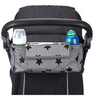 Organisateur universel de poussette pour bébé avec porte-gobelet isolé, sac de téléphone détachable et bandoulière pour poussette