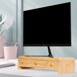 Soporte de monitor de bambú, elevador ergonómico para ordenador con organizador de almacenamiento - Product Image 5