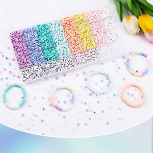 Kit Completo para Hacer Joyas con Cuentas de <span class=keywords><strong>Arcilla</strong></span> Plana, Juego de Cuentas Espaciadoras de <span class=keywords><strong>Arcilla</strong></span> Suave con Cuentas de Alfabeto y Herramientas para Manualidades DIY - Product Image 6