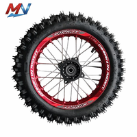 Ensemble de roues de moto tout-terrain de 12 à 14 pouces, 80/100-12 60/100-14, jantes à rayons en aluminium CNC, kit complet avant et arrière