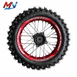Ensemble de roues de moto tout-terrain de 12 à 14 pouces, 80/100-12 60/100-14, jantes à rayons en aluminium CNC, kit complet avant et arrière - Product Image 1