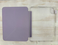 4 Katlı PU Deri Kapaklı Kitap Tipi Kılıf, Kalem Yuvası ve Dokulu Akrilik PC+TPU Kılıf, iPad 10.9 İnç Tablet Kılıfı