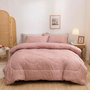 Juego de ropa de cama de 3 uds. Simple y elegante tamaño King, funda de almohada transpirable fresca, uso doméstico, juego de edredón de verano de poliéster suave para el hogar - Product Image 1