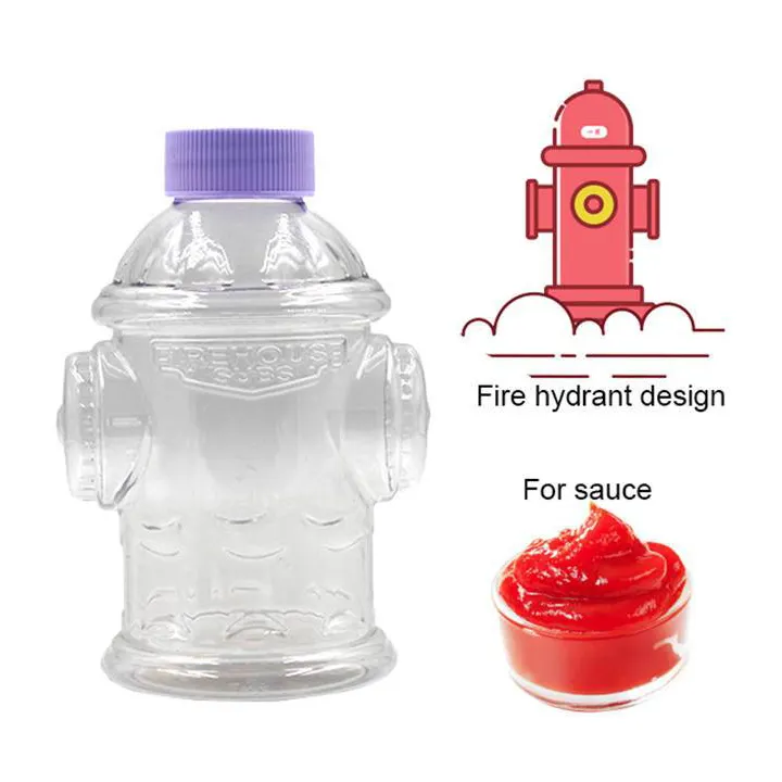 Bottiglia di plastica unica del fumetto di progettazione dell'idrante antincendio dell'animale domestico 10oz per la salsa