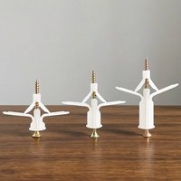 Anclaje de mariposa de nailon galvanizado PA con resorte de plástico, tapón de nailon con rosca M4 de alta calidad para aplicaciones en plástico/paneles de yeso