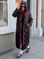 Femmes élégant imperméable coupe-vent matelassé oie manteau Parka Streetwear mode cordon à capuche longue réversible brillant hiver