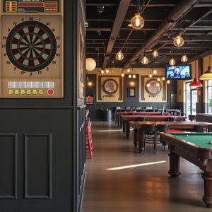 กระดานปาลูกดอกอิเล็กทรอนิกส์แบบกำหนดเองสำหรับการค้า ทนทาน ใช้งานได้ 4 โหมดเกม พร้อมลูกดอก 12 ดอก และหัวลูกดอกสำรอง 100 หัว - รับผลิตแบบ OEM/ODM - Product Image 1