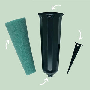 Jarrón de <span class=keywords><strong>cementerio</strong></span> DREA con <span class=keywords><strong>arreglo</strong></span> <span class=keywords><strong>floral</strong></span>, bloque de barro, picos de espuma, jarrón para exteriores en el suelo para <span class=keywords><strong>cementerio</strong></span> - Product Image 3