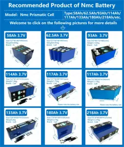 Starmax Catl Ev e Calb 3,7 V 50Ah 58Ah 66.2Ah 93Ah 114Ah 117Ah 133Ah 141Ah 150Ah 180Ah 218Ah 234Ah 280Ah Nmc Batería de iones de litio